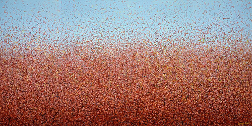Watarrka 152 x 76cm acrylic on canvas van George Hall, Schilderij te koop op Singulart