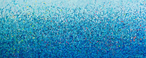 Ningaloo Reef Water Dance 152 x 61cm acrylic on canvas di George Hall, Pittura in vendita su Singulart