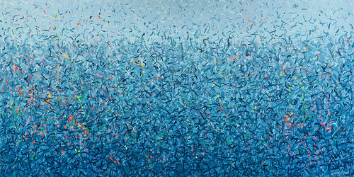 Wanjuru Water Dance 152 x 76cm acrylic on canvas di George Hall, Pittura in vendita su Singulart