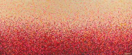 Neon Kata Tjuta- 200 x 85cm acrylic on canvas di George Hall, Pittura in vendita su Singulart