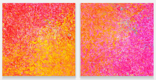 Neon Garden Twins- Limited Edition Print - 101cm squ x2 de George Hall, Digital a la venta en Singulart