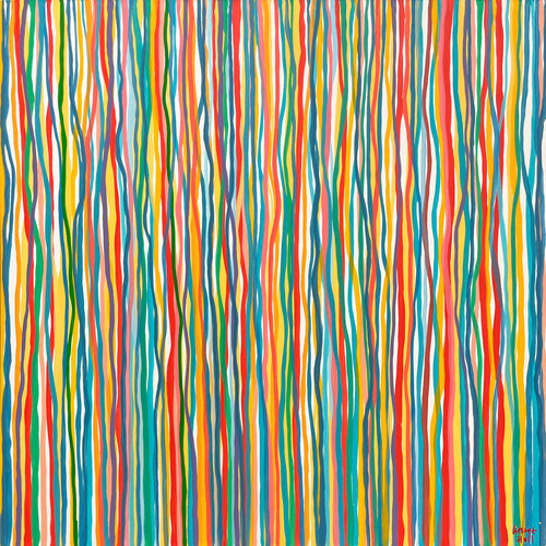 Free Groover - 117 x 117cm acrylic on canvas di George Hall, Pittura in vendita su Singulart