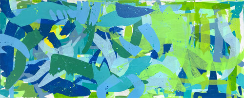 Perception Seven 152 x 61cm acrylic on canvas de George Hall, Pintura a la venta en Singulart