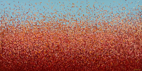 Gold Oondiri 152 x 76cm acrylic on canvas di George Hall, Pittura in vendita su Singulart
