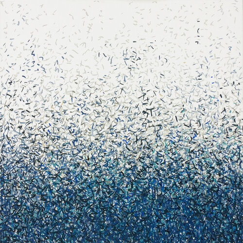 Freehand Sea B - 102cm squ - acrylic paint on canvas di George Hall, Pittura in vendita su Singulart