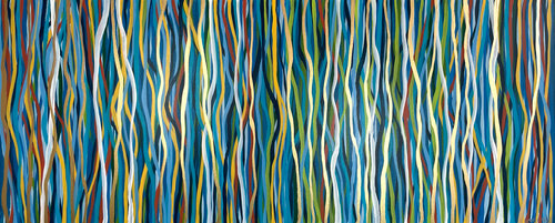 Golden Rio - 152 x 61cm acrylic on canvas di George Hall, Pittura in vendita su Singulart