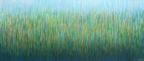 Spring Grass- 200 x 85 acrylic on canvas de George Hall, Pintura a la venta en Singulart