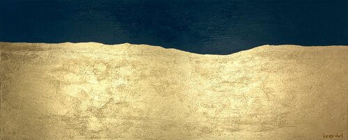 Wise Lands Three - 152 x 61 cm - metallic gold paint and acrylic on canvas George Hall