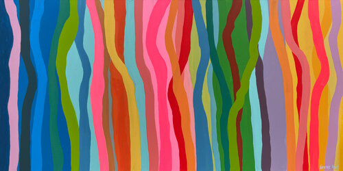 Oxford Street - 165 x 85cm acrylic on canvas di George Hall, Pittura in vendita su Singulart