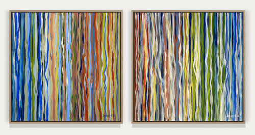 The Velvet Forest – Diptych – 80 x 80cm each – Acrylic on canvas van George Hall, Schilderij te koop op Singulart