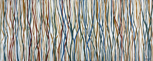 Waltz of the Yarrabee - 152 x 61cm acrylic on canvas di George Hall, Pittura in vendita su Singulart