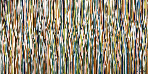 Waltz of the Yarrabee  Two- 152 x 76cm acrylic on canvas di George Hall, Pittura in vendita su Singulart