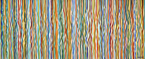 Funky Ripple - 152 x 61cm acrylic on canvas di George Hall, Pittura in vendita su Singulart