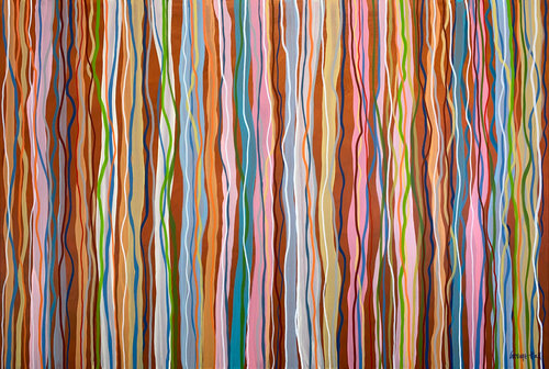 Tango - 137 x 92cm acrylic on canvas di George Hall, Pittura in vendita su Singulart