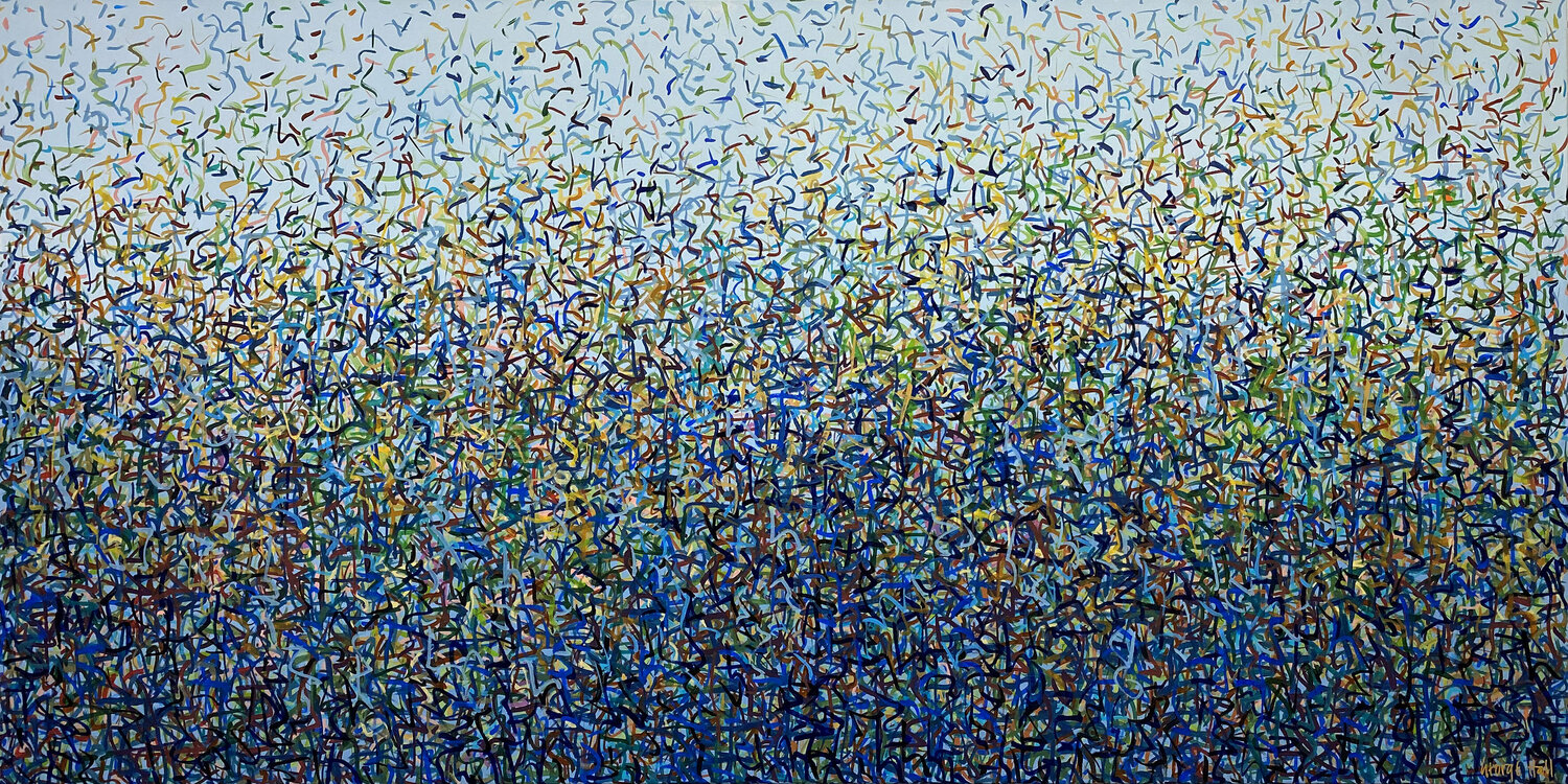 Katoomba Bush Dance 152 x 76cm acrylic on canvas George Hall Dipinto originale in vendita