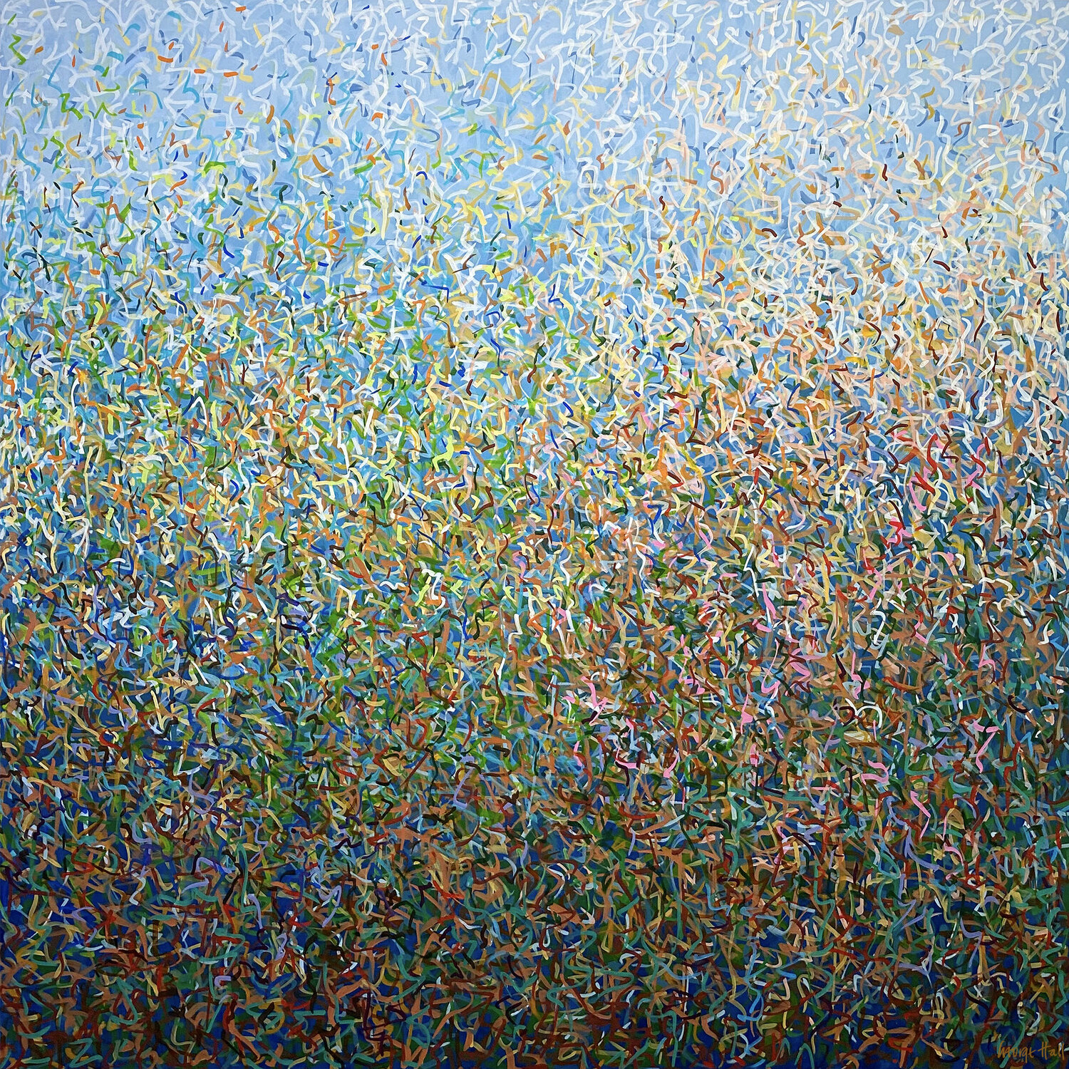 Garden Dance 152 x 152cm acrylic on canvas George Hall