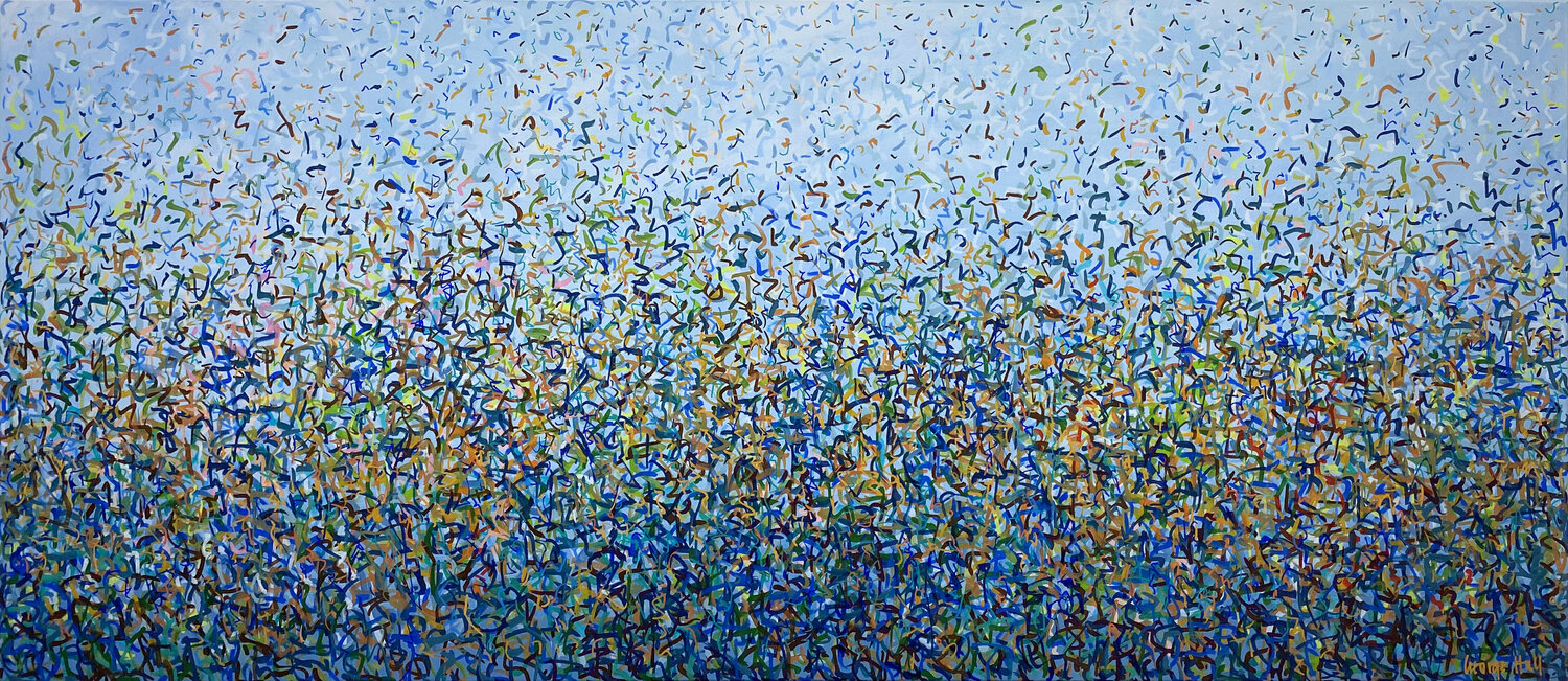 Leura Bush Dance 152 x 66cm acrylic on canvas George Hall Dipinto originale in vendita