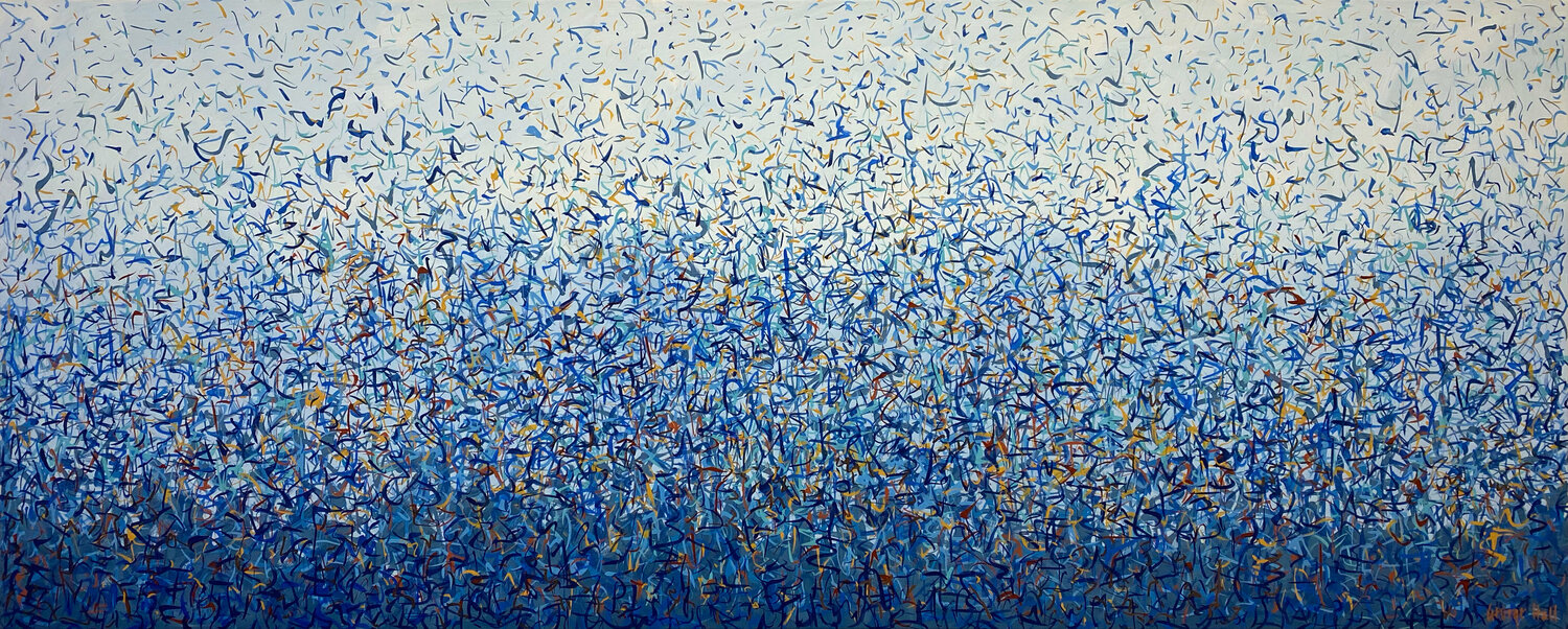 The Culburra Dance 152 x 61cm acrylic on canvas George Hall Originalgemälde zu verkaufen
