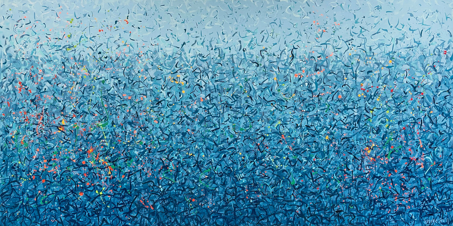Wanjuru Water Dance 152 x 76cm acrylic on canvas George Hall Originalgemälde zu verkaufen