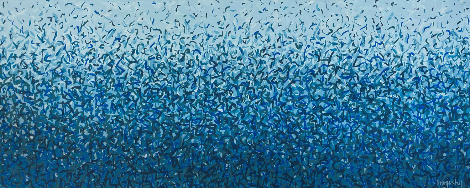 Clovelly Water Dance 152 x 61cm acrylic on canvas George Hall Originalgemälde zu verkaufen