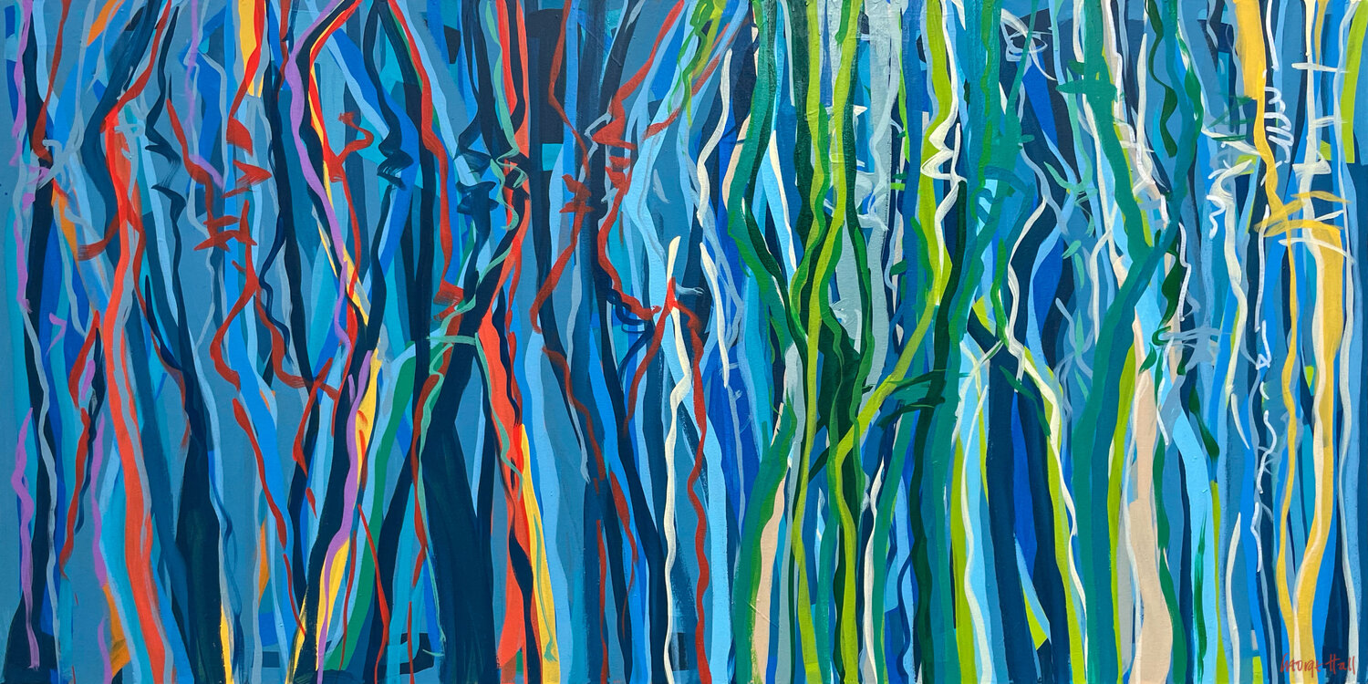 Dancing in the Shadows Three - 152 x 76cm acrylic on canvas George Hall