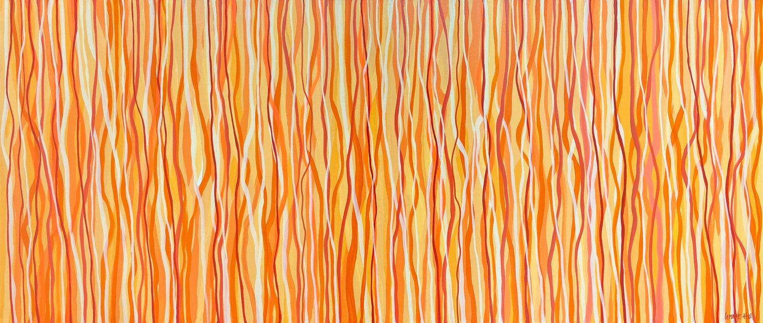 Horizon Funk - 200 x 85cm acrylic on canvas George Hall Originalgemälde zu verkaufen