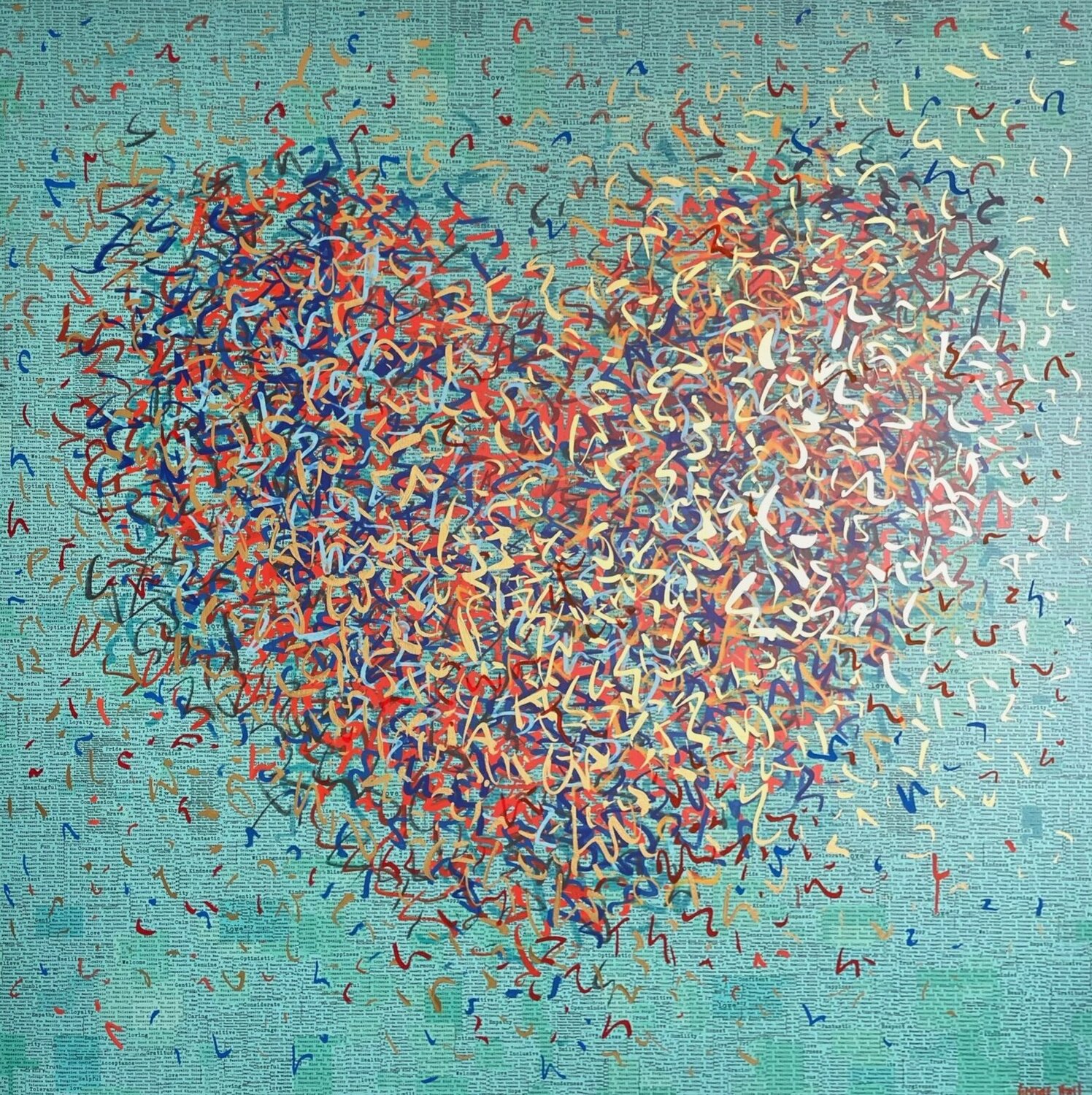 Summertime Optimist door George Hall (2025) : Schilderij Acryl, Inkt op  Canvas - Singulart, image size:1496x1500