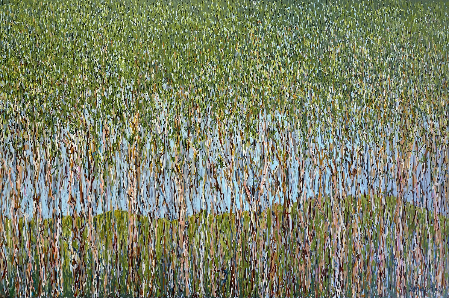 Yarrabee Trees, acrylic painting 122 x 81 cm George Hall Dipinto originale in vendita