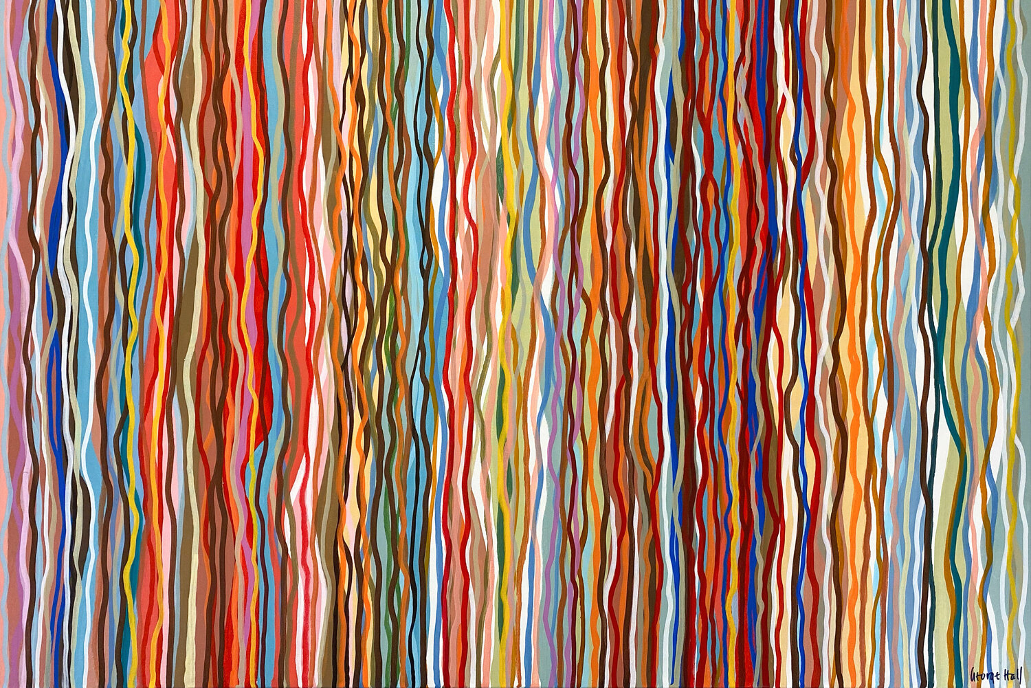 Funky Fruits - 120 x 90cm acrylic on canvas George Hall Dipinto originale in vendita