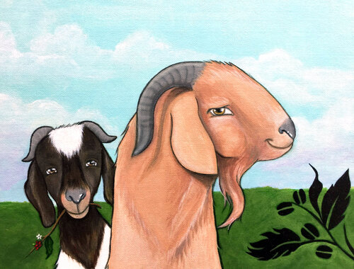 Goat Duo von Ilaamen Pelshaw, Malerei kaufen auf Singulart