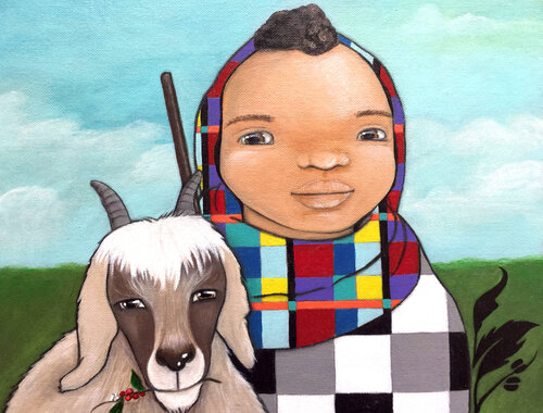 Kaldi and a Goat by Ilaamen Pelshaw, Painting for Sale on Singulart