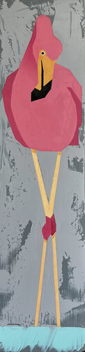 Shy Flamingo van Ilaamen Pelshaw, Schilderij te koop op Singulart
