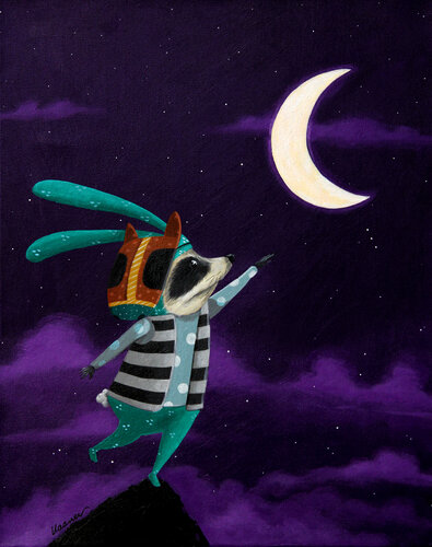 Reaching for the moon di Ilaamen Pelshaw, Pittura in vendita su Singulart