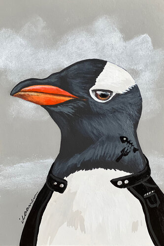 Gentoo Penguin with Tattoo van Ilaamen Pelshaw, Schilderij te koop op Singulart