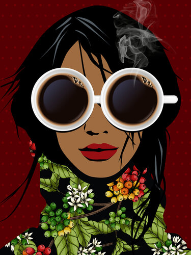 Fashion & Two Cups of Coffee von Ilaamen Pelshaw, Druck kaufen auf Singulart