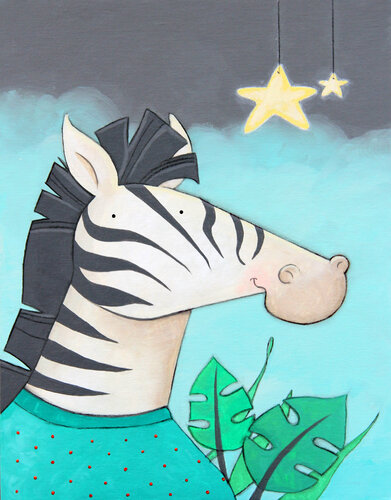 Zebra in Pajamas van Ilaamen Pelshaw, Schilderij te koop op Singulart