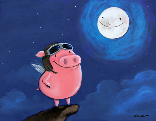 Flying Pig by Ilaamen Pelshaw, 회화 for Sale on Singulart