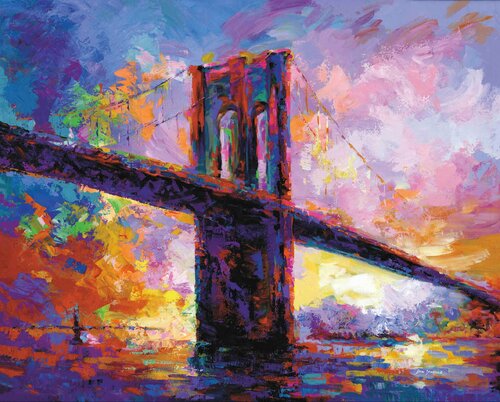 Brooklyn Bridge Painting Leon Devenice