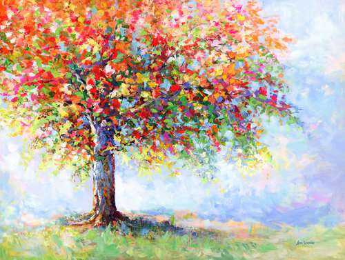 Colorful Tree of Life di Leon Devenice, Pittura in vendita su Singulart