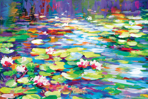 Water Lilies van Leon Devenice, Schilderij te koop op Singulart