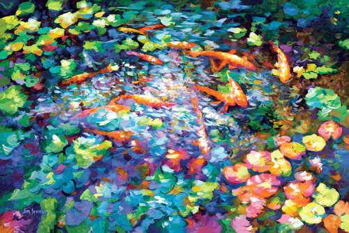 Koi Pond van Leon Devenice, Schilderij te koop op Singulart