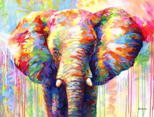 Elephant van Leon Devenice, Schilderij te koop op Singulart