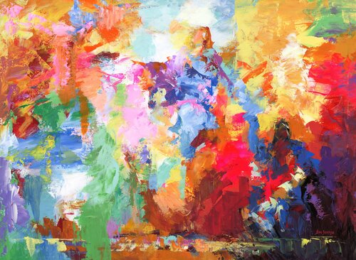Rising Again, Jesus Christ Abstract painting van Leon Devenice, Schilderij te koop op Singulart