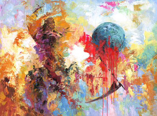 Time Uncovering Truth van Leon Devenice, Schilderij te koop op Singulart