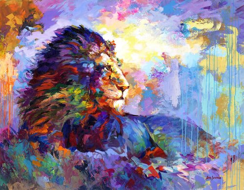 Lion van Leon Devenice, Schilderij te koop op Singulart