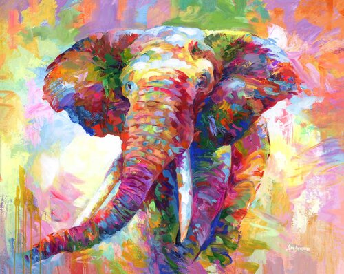 Elephant van Leon Devenice, Schilderij te koop op Singulart