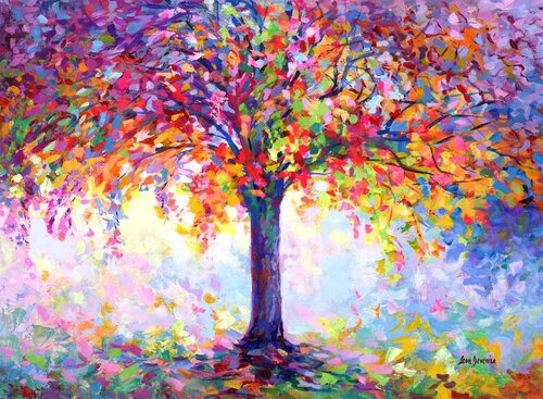 Tree of happiness di Leon Devenice, Pittura in vendita su Singulart