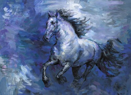 Horse Painting di Leon Devenice, Pittura in vendita su Singulart