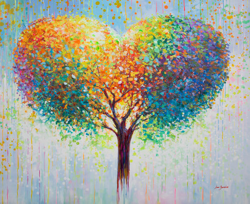 Blossoming Tree of Love di Leon Devenice, Pittura in vendita su Singulart