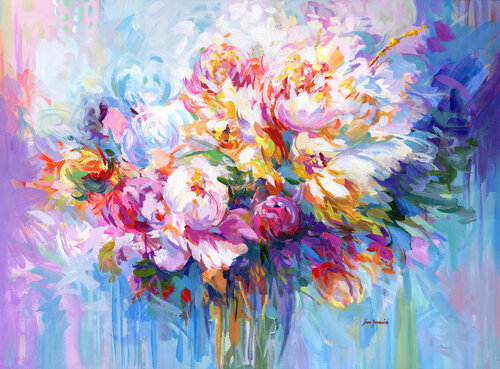 Bouquets of flowers di Leon Devenice, Pittura in vendita su Singulart